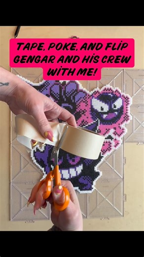 Gengar evolution Perler Bead ASMR 🎤 #shorts #asmr #pokemon