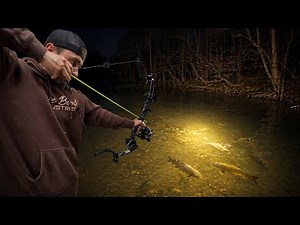 Night Bowfishing Cold Water for Early Season Carp!