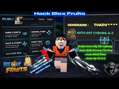 Cách Hack Blox Fruits Script Tự Động Lấy Tộc Cyborg Và Script Rubu x HoHo Hub Full Chức Năng Mới !