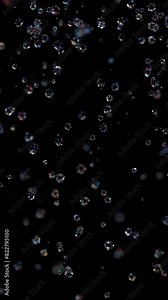 Abstract vertical animation, background with falling gemstones, 4k seamless looping video, 3d render