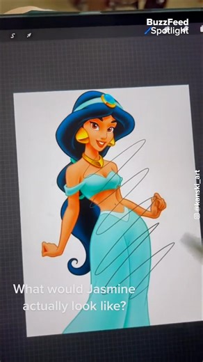 45K views · 261 reactions | Ok but her portrait of Princess Jasmine is absolutely STUNNING ?! Follow Ariana (@kanski_art) for more! | BuzzFeed | Facebook