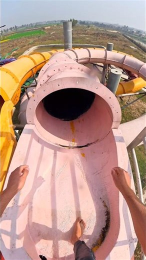 POV Extreme Water Slide 😱💦 He Caught Me at the Bottom 😂 #Shorts