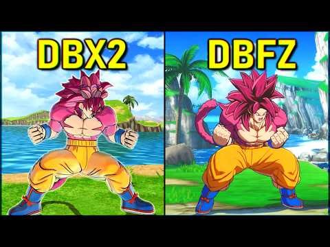 Goku - All Forms & Attacks | DBFZ vs DBX2 [SSJ-SSJ3-SSJ4 DAIMA-SSGSS-UI-MUI-KX20]