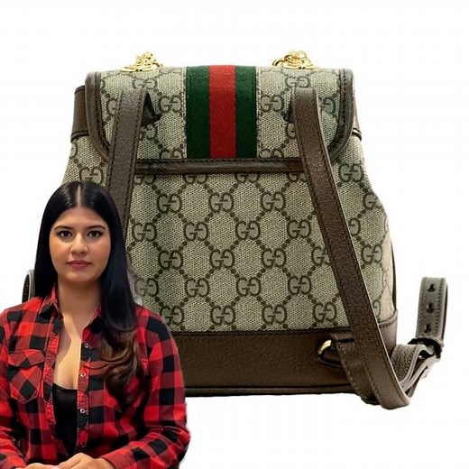 Gucci Ophidia GG Supreme Mini Leather Canvas Backpack Handbags Shop
