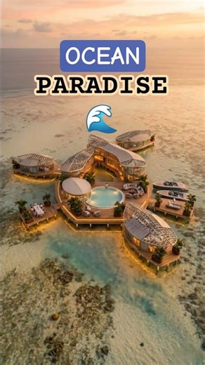Would You Live Here? 😍 Floating Villa Build #floatingvilla #watervilla #viral #dreamvilla #reels