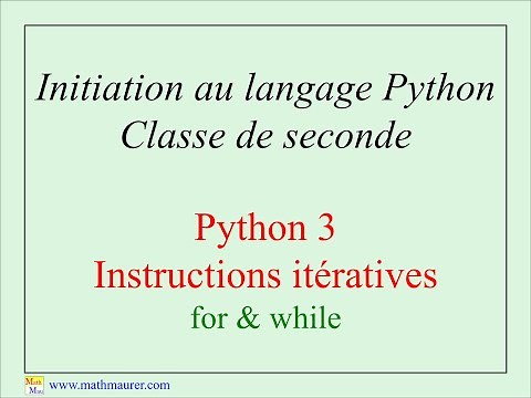 Python 3 avec PyCharm - 06 - Instructions itératives (boucles)