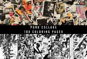 Livre de coloriage collage punk | Art esthétique DIY Zine | 100 pages (téléchargement numérique) - Etsy France
