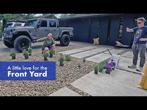 Hardscaping and landscaping our MCM home's front yard, old hardwood floor demo and a mushroom foray