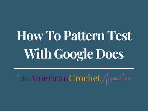 How To Pattern Test With Google Docs