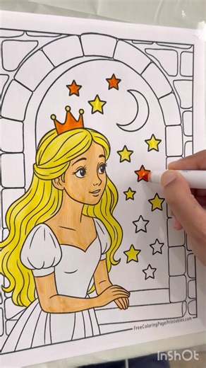 Relaxing coloring blue dress princess starry night #stars #glow #artwork #blue #princess #hope
