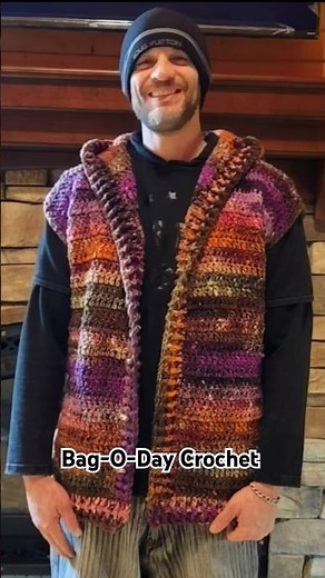 Crochet Hooded Open Vest Tutorial #shorts #crochet