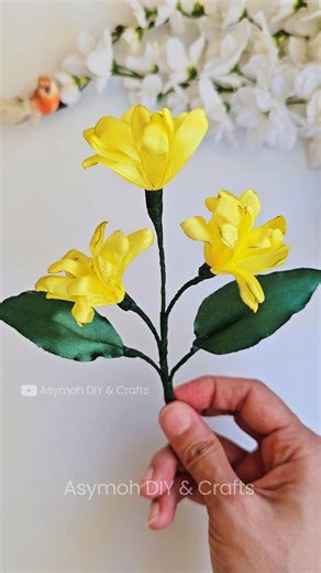 DIY Ribbon Flower 🌺 | Romantic Handmade Ribbon Flower Gift #shortsviral #craft #diy #trending