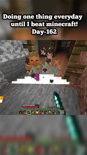 I Escaped a Zombie Attack with 1 Heart 😱🔥 #minecraftshorts