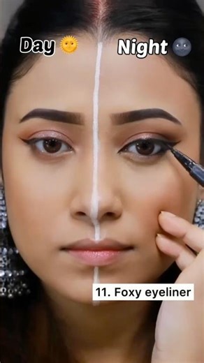 Day vs Night Makeup Ideas ✨ | Beginner Friendly #shorts