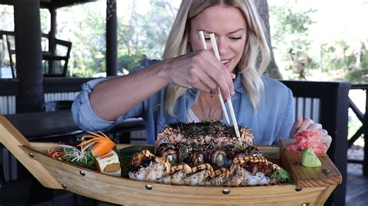This sushi boat arrived loaded at a Tallahassee spot