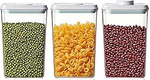 Airtight Food Storage Containers with Lids Airtight Pop Up Containers with Labels Pasta Organizer for Kitchen Pantry Cereal Snack Flour Sugar Coffee, 2700ml / 2.85qt