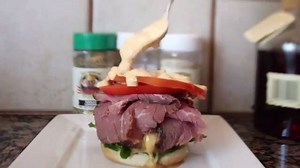 73K views · 381 reactions | Cheese-Stuffed Burger with Roast Beef...