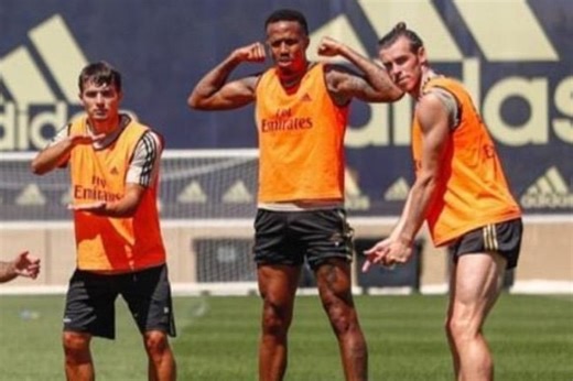 Gareth Bale pulls golf pose at Real Madrid training after hitting out at those who have a problem with him playing it