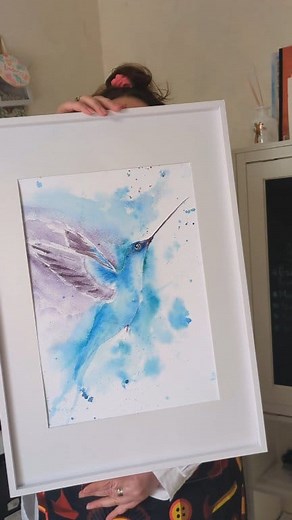 I hope you love this hummingbird as much as I do! ✨ This bright and beautiful art print deserves to be seen—perfect for bird lovers, nature enthusiasts, and anyone who loves colourful wall art! 🖼️💛 #art #artprint #homedecor #artdecor | Chloe's Classic Crafts