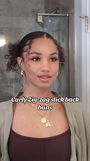 Curly Zigzag Slick Back Buns Tutorial
