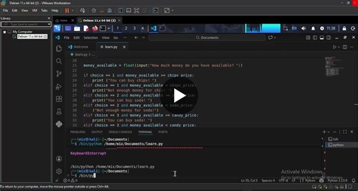I worked on a python project that simulates an automated vendor machine that accepts users input and attend to the user as specified. I had to make use of my knowledge of if statement, variables… | Oluwagbotemi Yesuf