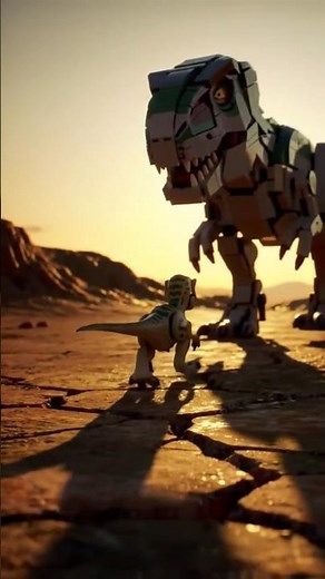 Jurassic Bricks Baby Dino Meets Mother T Rex 🦖 LEGO Edition Animation