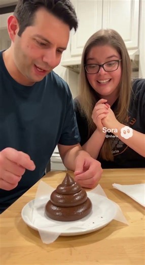 We made a POOP cake and his reaction was priceless 💀 #cakeprank #viral #soralife ‪@BridgetteWest‬