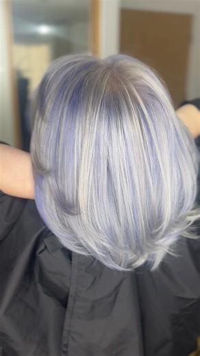 This denim blue platinum ash hair is one of my all time favourite...