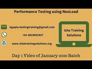 Performance Testing Using Neoload - Day 1 contact or whatsapp us on +91-8019952427 to enroll