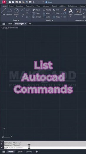 List Autocad Commands