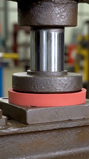 Hydrolic press machine press rubber band #shorts #satisfying #hydraulicpress #strong