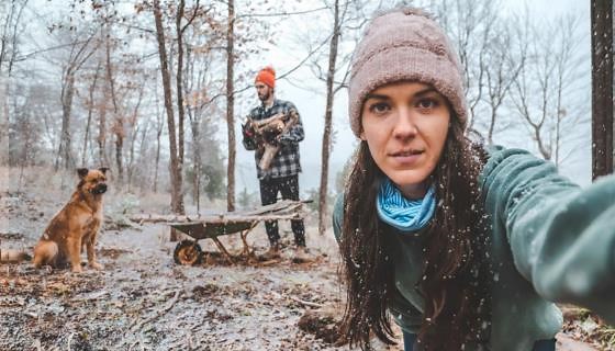 Winter arrives early at our off-grid cabin