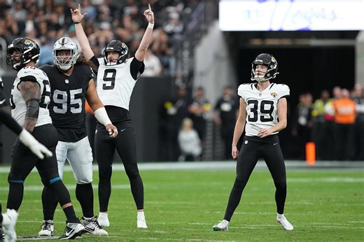 Jacksonville Jaguars kicker Cam Little breaks NFL record with 68-yard field goal vs. Las Vegas