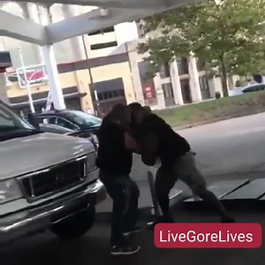 Man breaks his opponent's back during a fight.