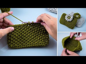 How to crochet a coin purse with a simple pattern easily - DIY crochet purse!