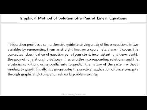 Graphical Method of Solution of a Pair of Linear Equations