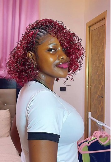 Burgundy 90s Fishbone Braids Transformation