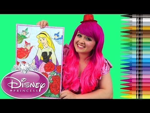 Princess Aurora Sleeping Beauty GIANT Coloring Book Page Crayons | COLORING WITH KiMMi THE CLOWN