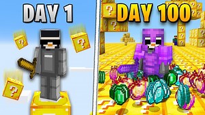 I Survived 100 Days on ONE LUCKY BLOCK in Hardcore Minecraft…