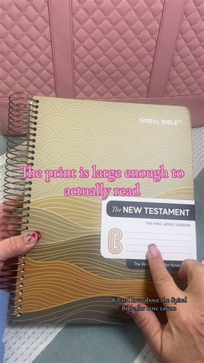 I love the large font and how they break down each book of the Bible to make it easier to understand #booksofthebible #spiralbible #readthebiblewithme