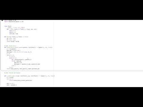 Finding the closest pair of points