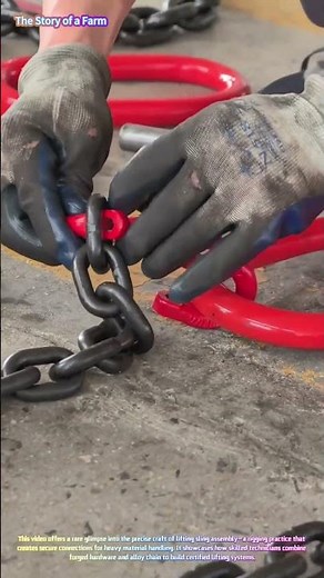 Satisfying Rigging: Watch a Technician Assemble Heavy-Duty Chain Slings with Shackles! 🔗⚙️↓