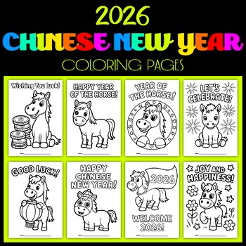 Chinese New Year Horse Coloring Pages | Coloring Activities for Kids