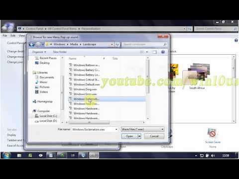 Windows 7 Tips : How to Add Menu Pop up Sound