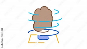 pottery making process Icon Animation. color pottery making process animated icon on white background Stock Video