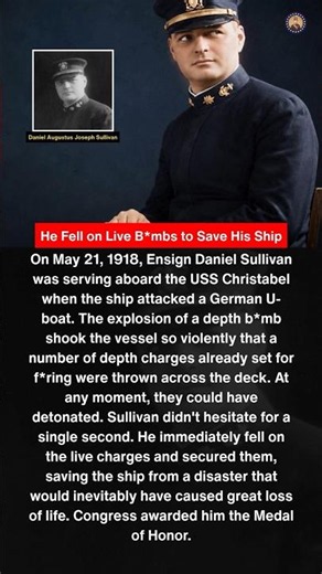 He fell on live b*mbs to save his crew. Ensign Sullivan chose death so others could live.