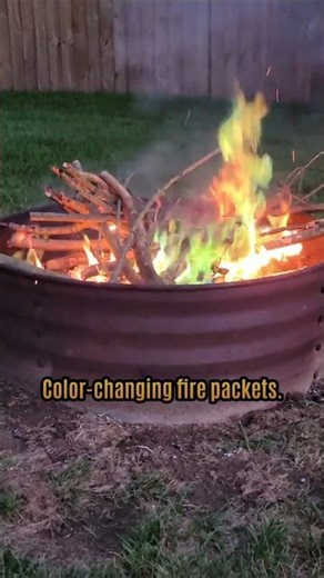 Color Changing Fire Packets #FirePit #Campfire #DIYFun #OutdoorLiving #BackyardVibes #LifeHacks