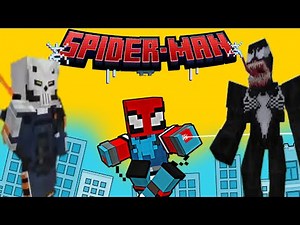 Minecraft Mr. Nido's Spider-Man: Me as Venom vs Villains + Taskmaster Boss Fight ( Bedrock Addon )