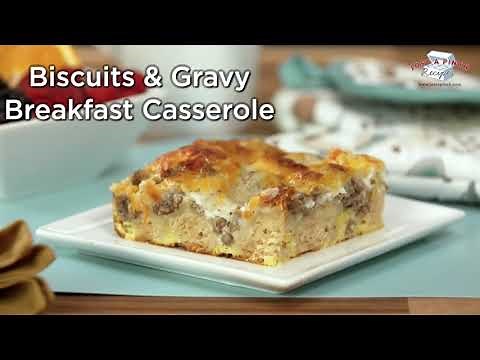Biscuits and Gravy Breakfast Casserole Recipe | Just A Pinch