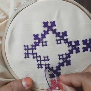 2.4K views · 15 reactions | Kutch Work Design is displayed on border design Part 2 Filling Part 14 | Hand Embroidery | Facebook